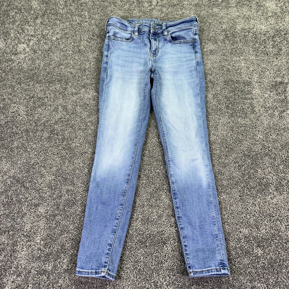 American Eagle Jeans Womens 4 Short Blue Jegging Stretch Denim Medium Wash